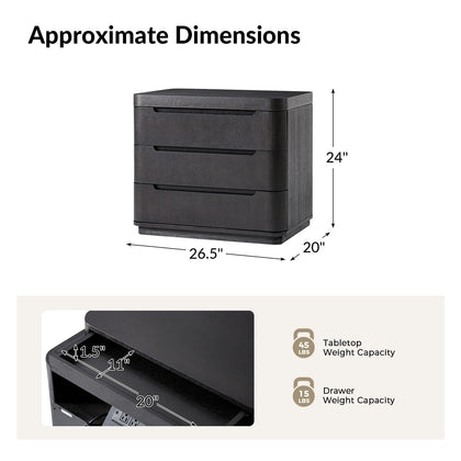 Nightstand with Charging Station & Hidden Compartment