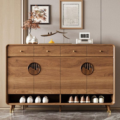 Shoe Storage Cabinet with Adjustable Shelves & Drawer