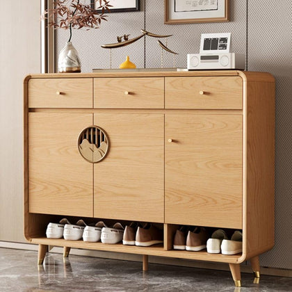 Shoe Storage Cabinet with Adjustable Shelves & Drawer