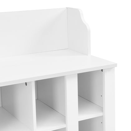 Entryway Shoe Cabinet with Coat Rack & Hooks