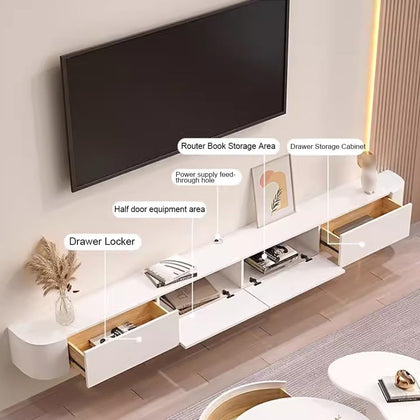 Floating TV Stand with Storage Shelves