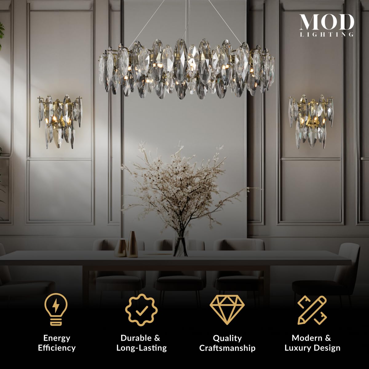 Modern Crystal Chandelier Pendant Light