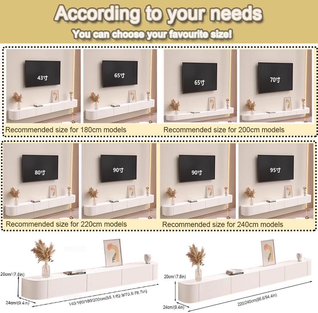 Floating TV Stand with Storage Shelves