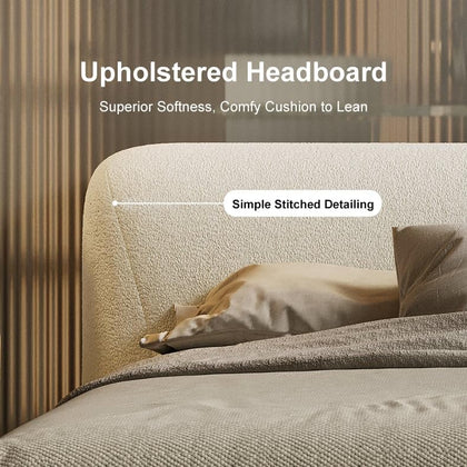 homary Upholstered Bed with 2 Nightstands