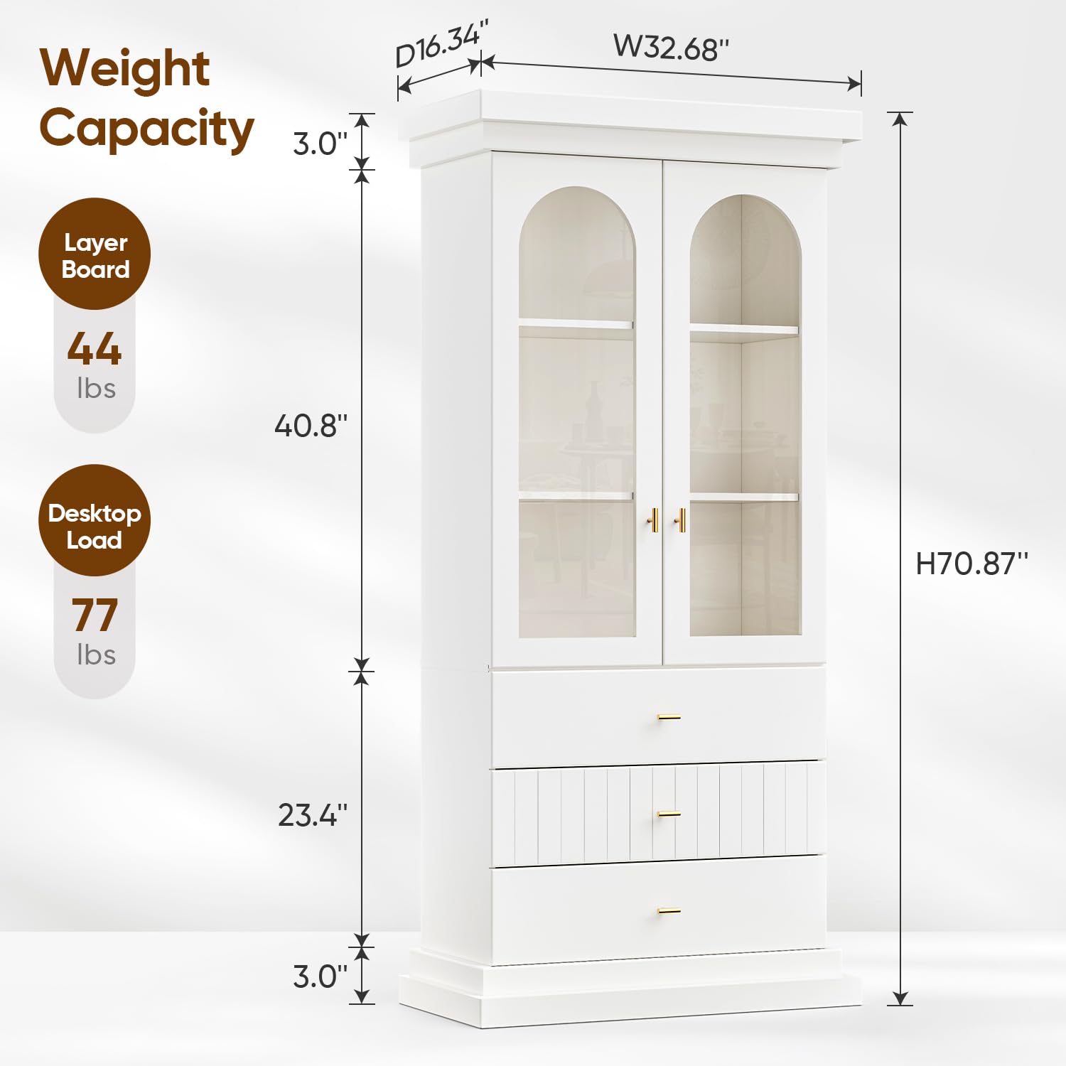 Lynsunix 71" Modern Tall Bookcase, Display and Storage Cabinet-PO(260409)