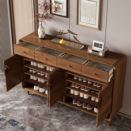 Shoe Storage Cabinet with Adjustable Shelves & Drawer