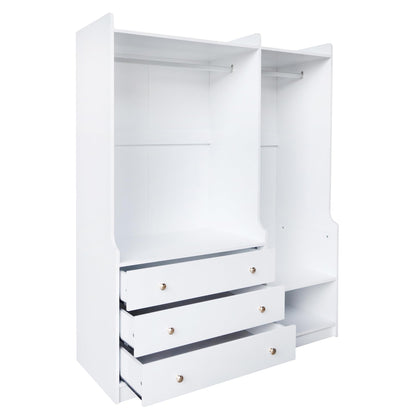 Open Wooden Wardrobe Storage for Bedroom, White