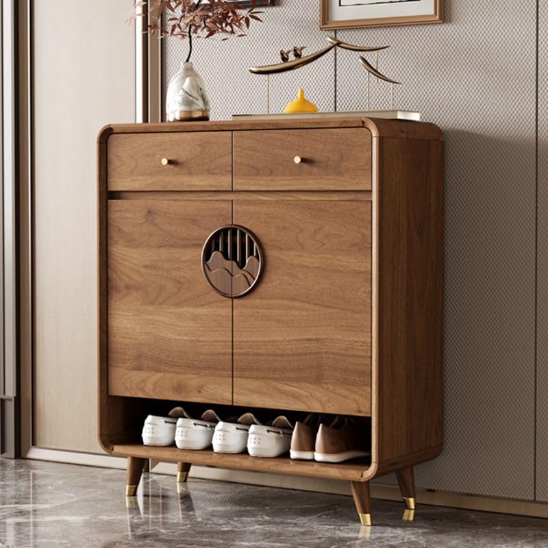 Shoe Storage Cabinet with Adjustable Shelves & Drawer