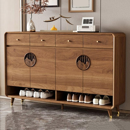 Shoe Storage Cabinet with Adjustable Shelves & Drawer