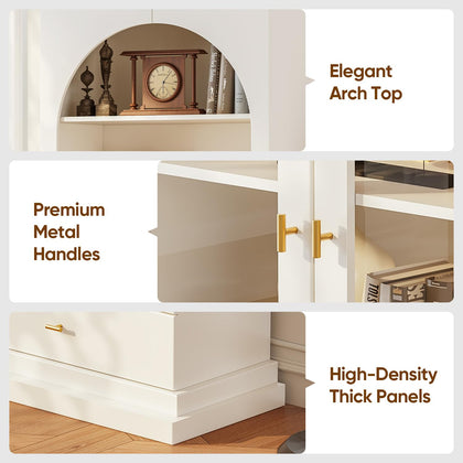 Lynsunix 71" Modern Tall Bookcase, Display and Storage Cabinet-PO(260409)