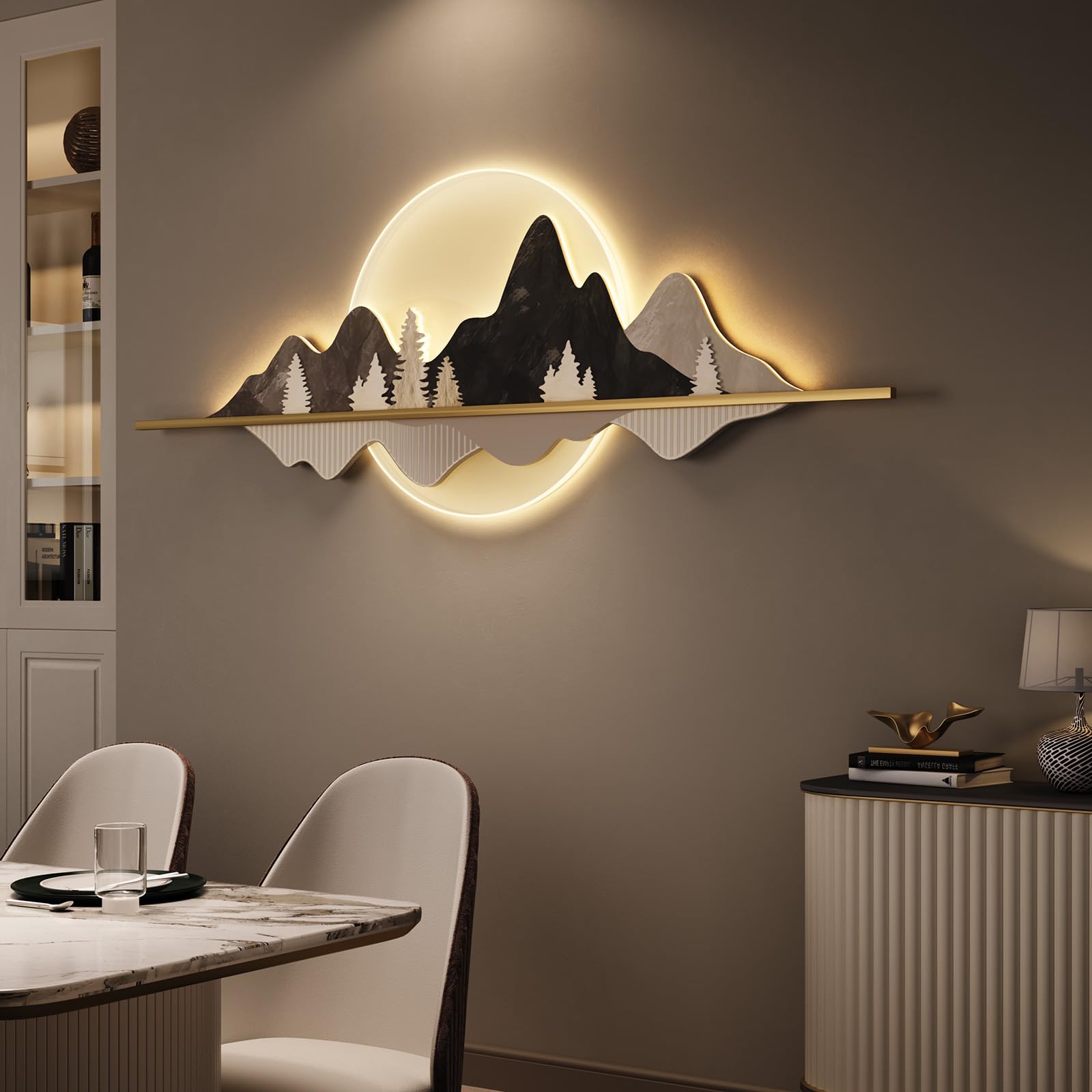 Troartos Large Horizontal Led Wall Art Decor