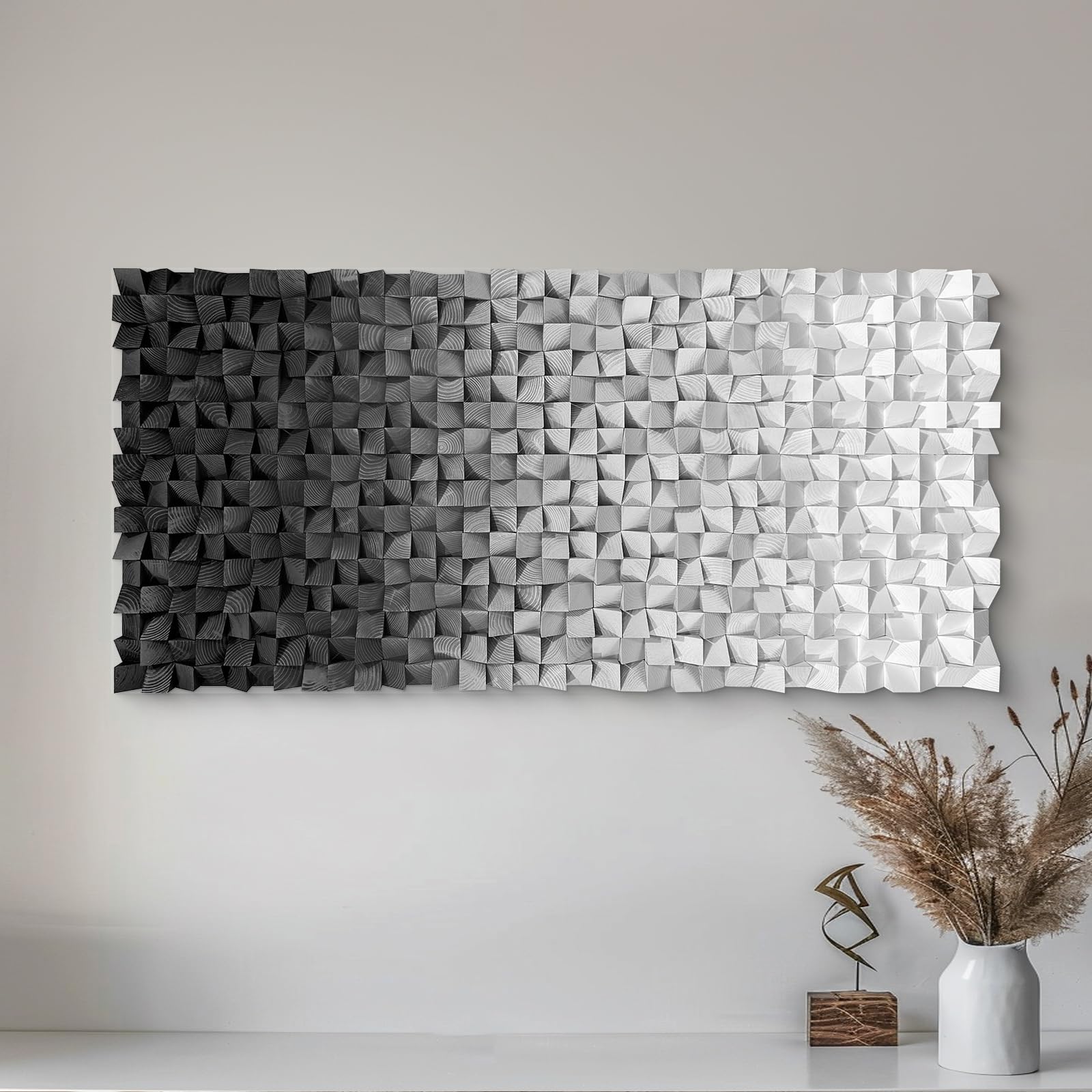 LIUZEYUE Wooden block symphony, modern minimalist wall decoration
