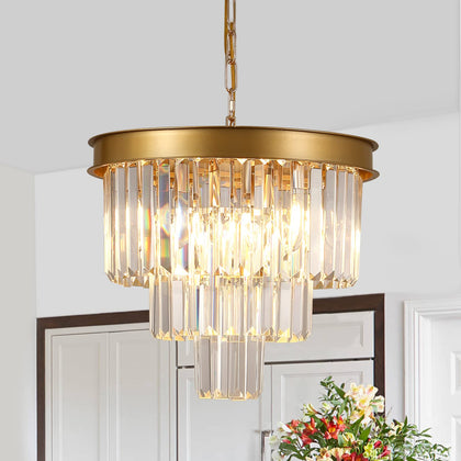 A AXILIXI Large Crystal Chandeliers