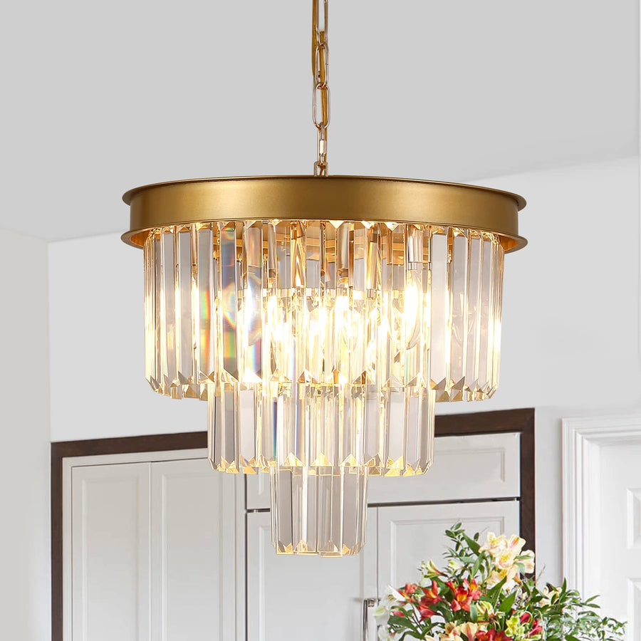 A AXILIXI Large Crystal Chandeliers
