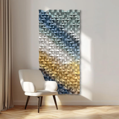 LIUZEYUE Wooden block symphony, modern minimalist wall decoration