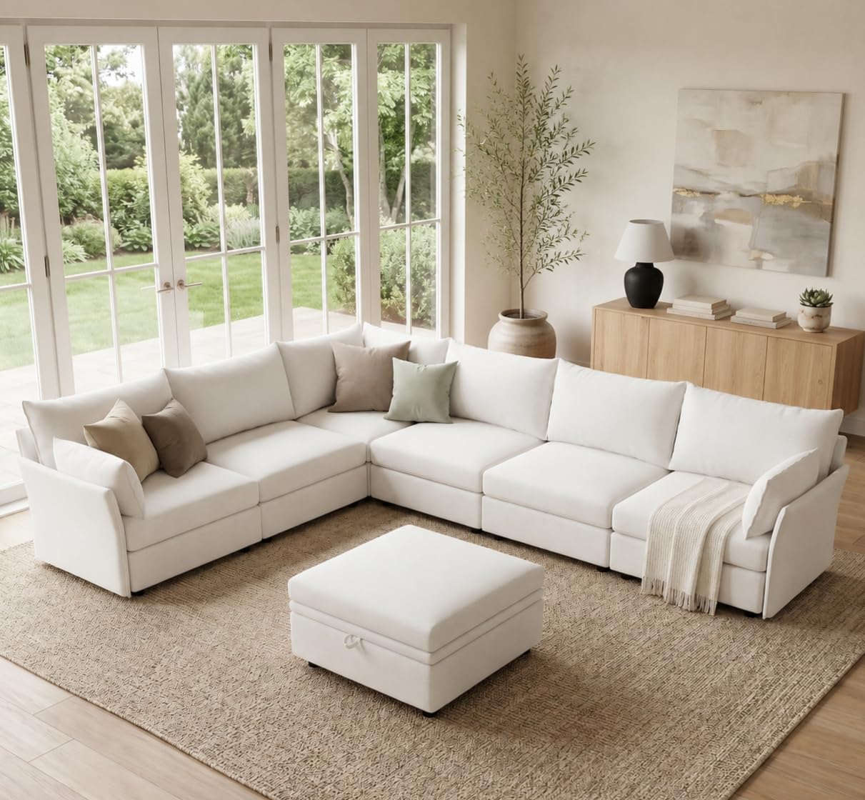 ABCASA Oversized Modular Sectional Sofa CouchSet