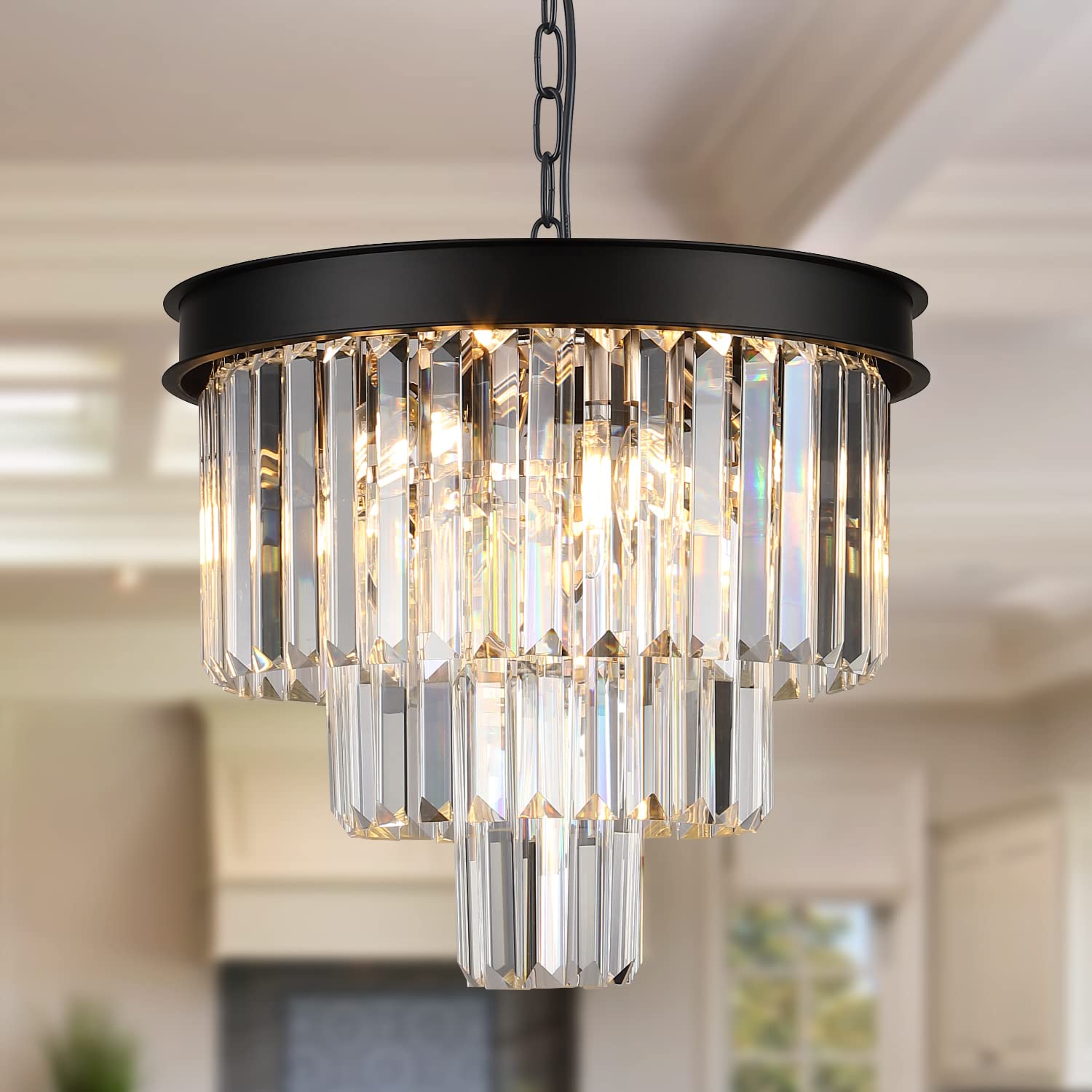 A AXILIXI Large Crystal Chandeliers