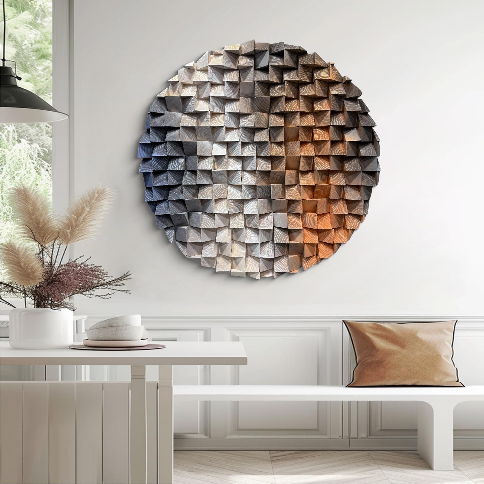 LIUZEYUE Wooden block symphony, modern minimalist wall decoration