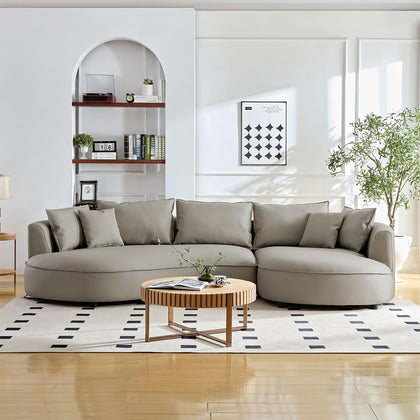 mr.waiba 125” Modern Curved Boucle Sectional Couch