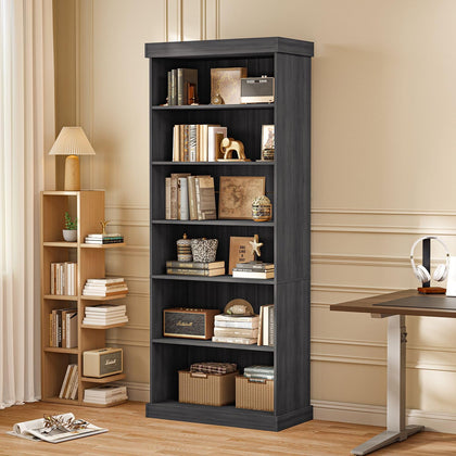 Vyre 70.8" Tall Farmhouse Bookshelf with Glass Doors-260513