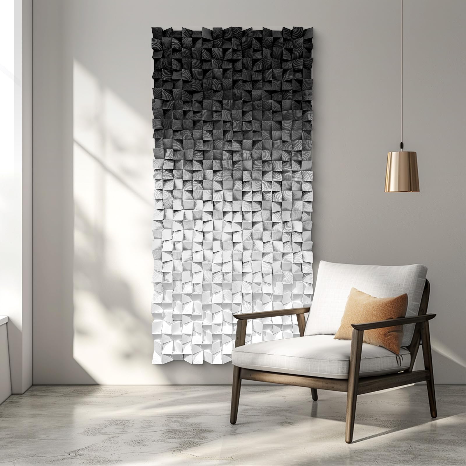 LIUZEYUE Wooden block symphony, modern minimalist wall decoration