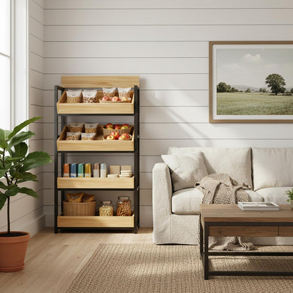 3-Tier Wood Fruit & Vegetable Storage Rack