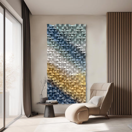 LIUZEYUE Wooden block symphony, modern minimalist wall decoration