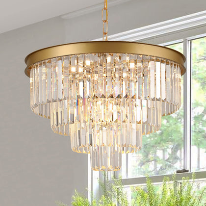 A AXILIXI Large Crystal Chandeliers