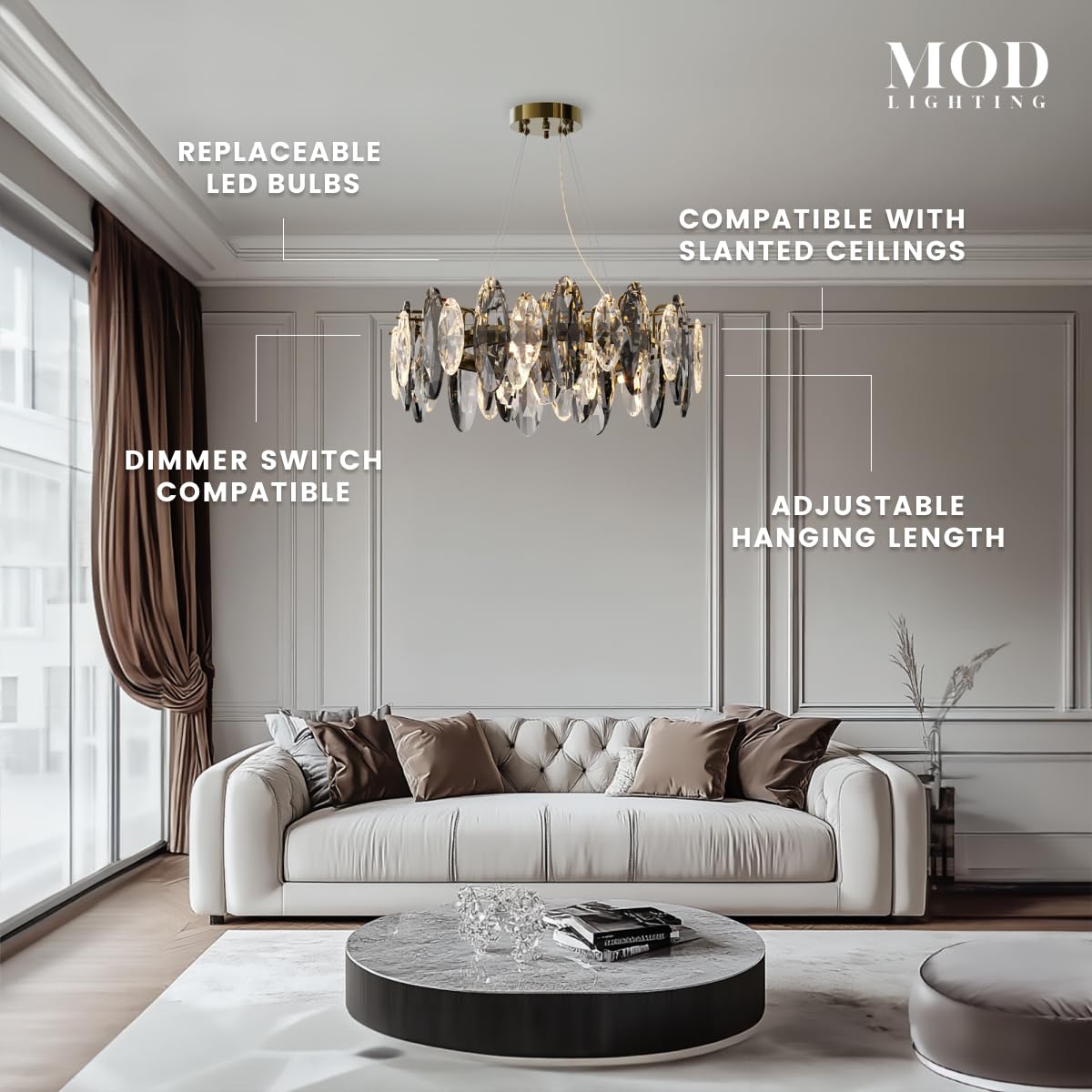 Modern Crystal Chandelier Pendant Light