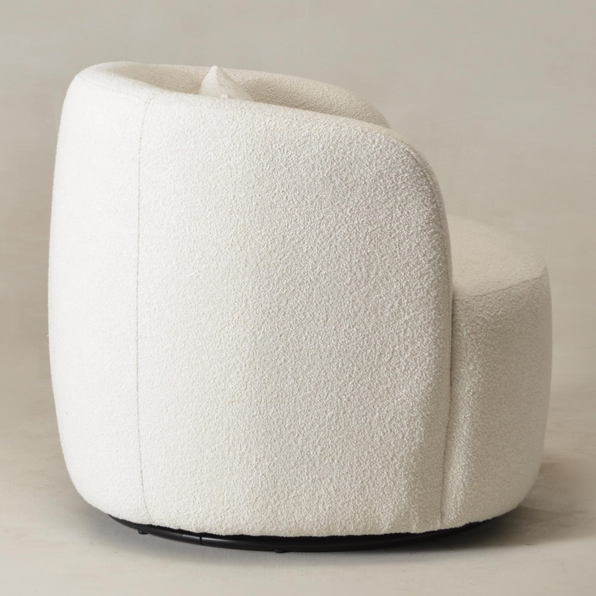 Bouclé Swivel Barrel Chairs Set of 2