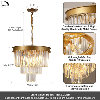 A AXILIXI Large Crystal Chandeliers