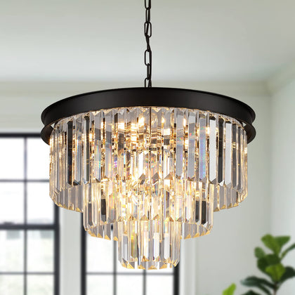 A AXILIXI Large Crystal Chandeliers