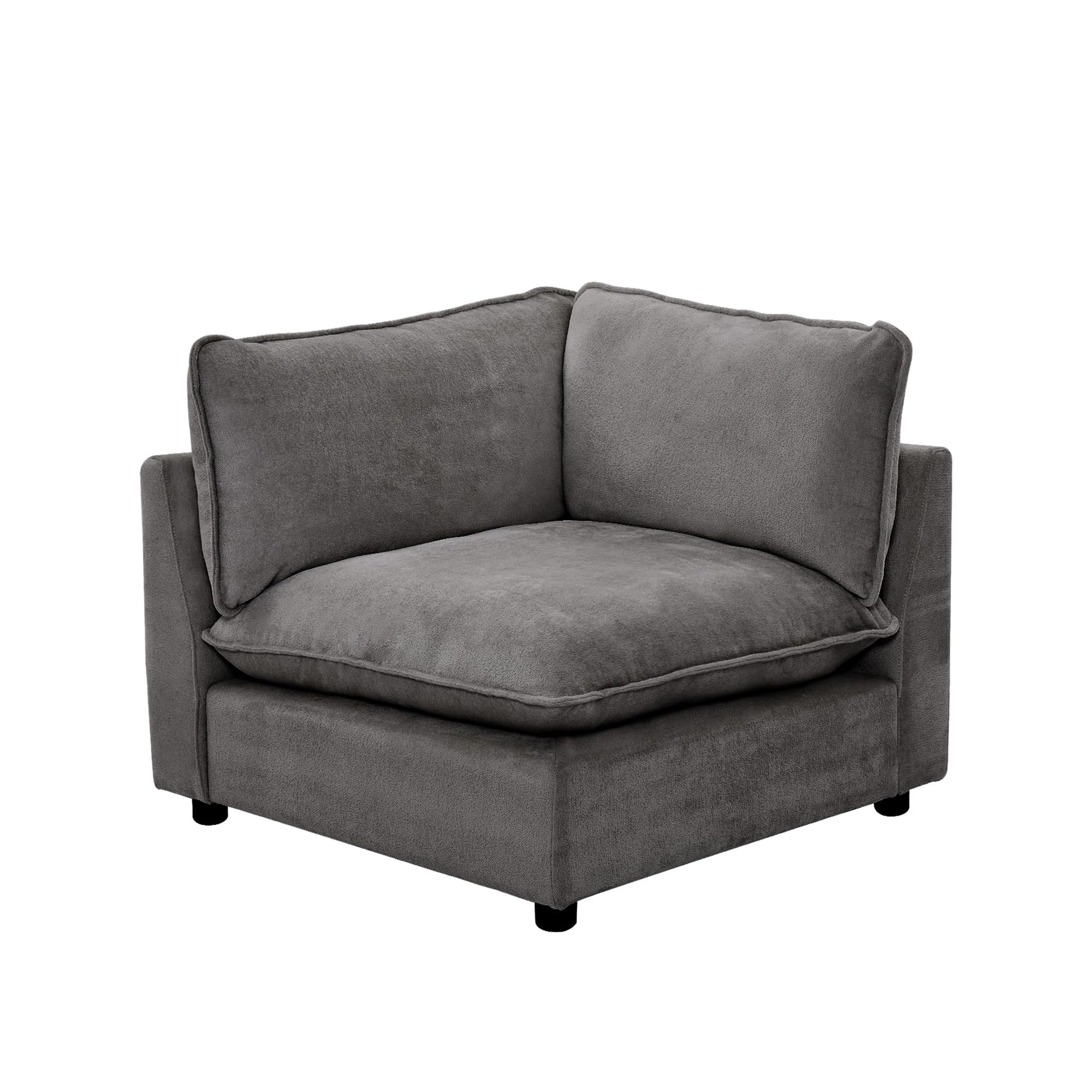 Modular Chenille Sectional Sofa with Deep Seats