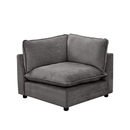 Modular Chenille Sectional Sofa with Deep Seats