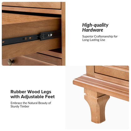 Farmhouse End Table with Charging Station & 3 Drawers