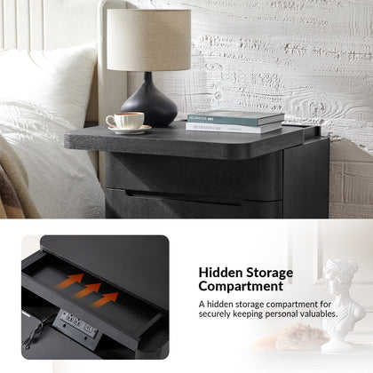 Nightstand with Charging Station & Hidden Compartment