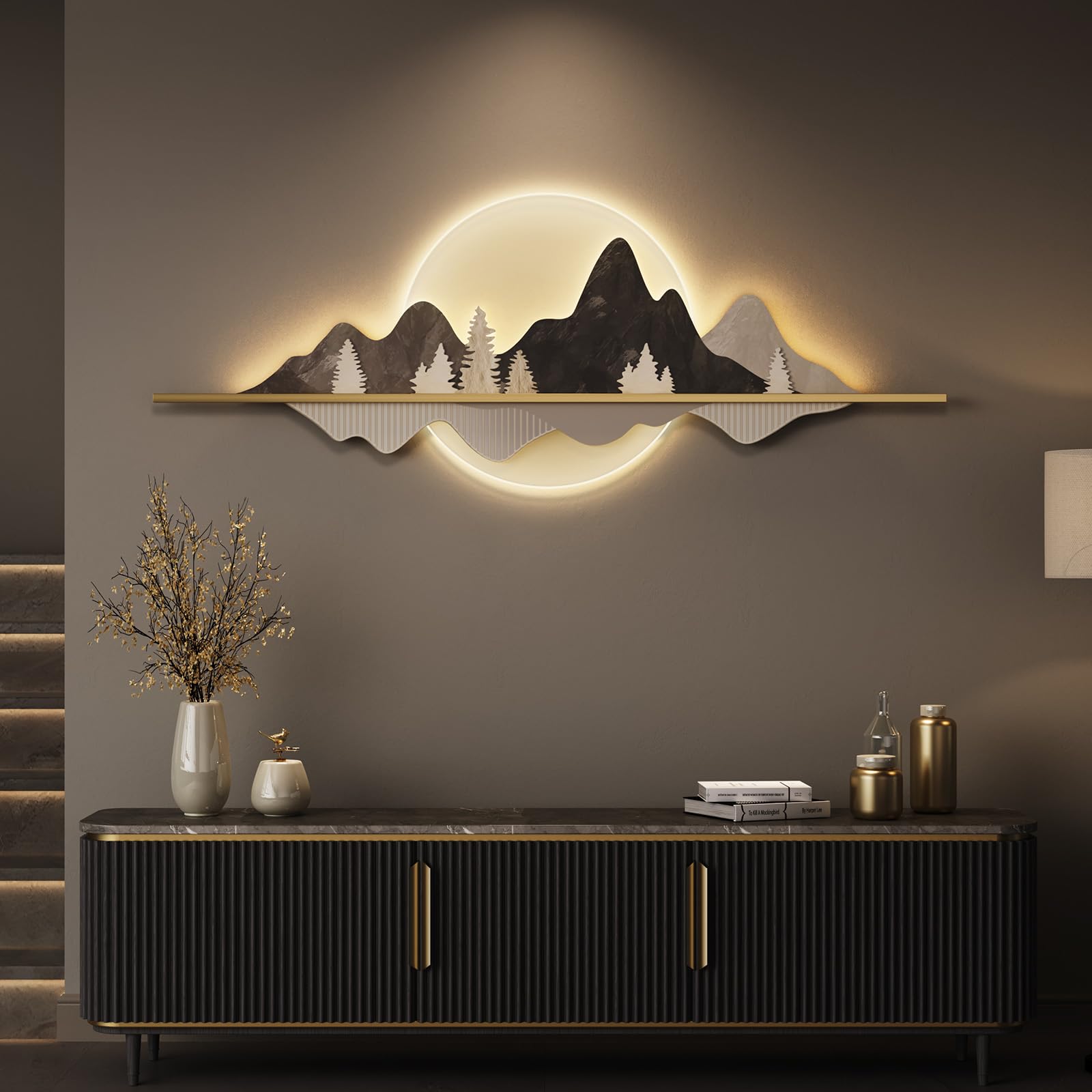Troartos Large Horizontal Led Wall Art Decor