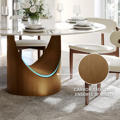 POVISON Modern Dining Table Sintered Stone Tabletop