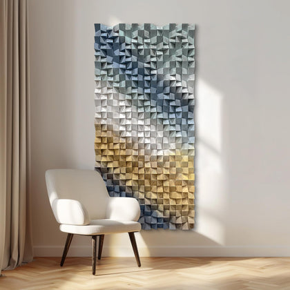 LIUZEYUE Wooden block symphony, modern minimalist wall decoration