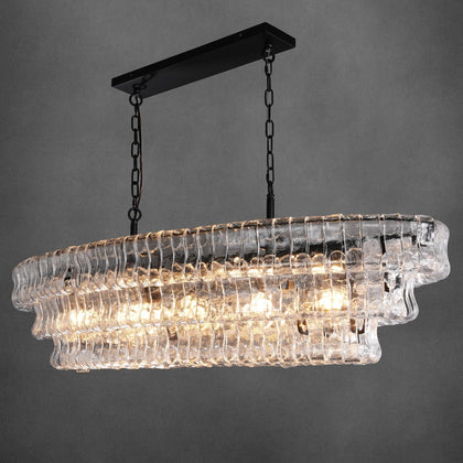 Large Rectangular Glass Chandelier
