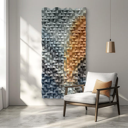 LIUZEYUE Wooden block symphony, modern minimalist wall decoration