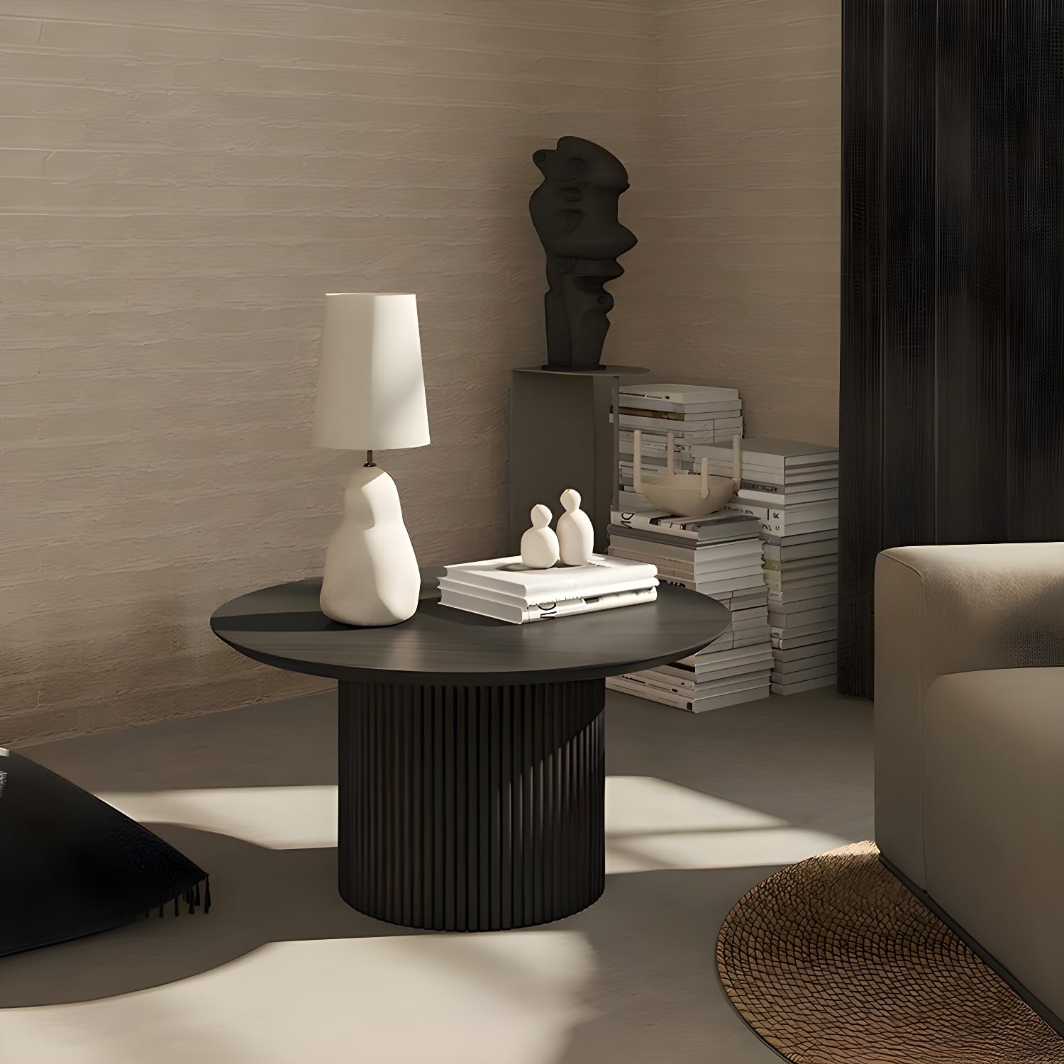 Modern Round Solid Wood Coffee Table