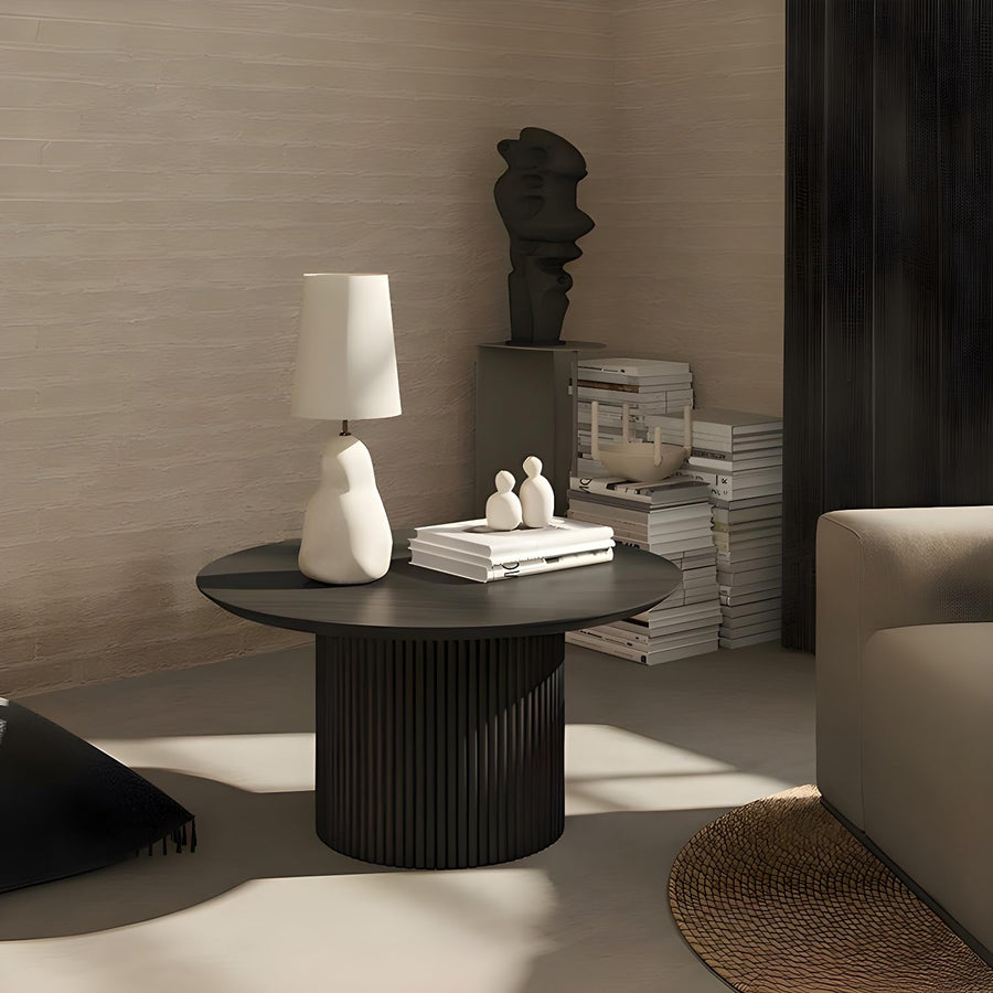 Modern Round Solid Wood Coffee Table