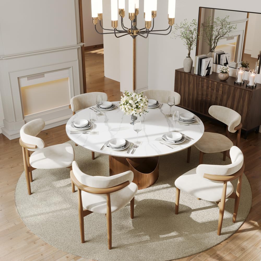 POVISON Modern Dining Table Sintered Stone Tabletop