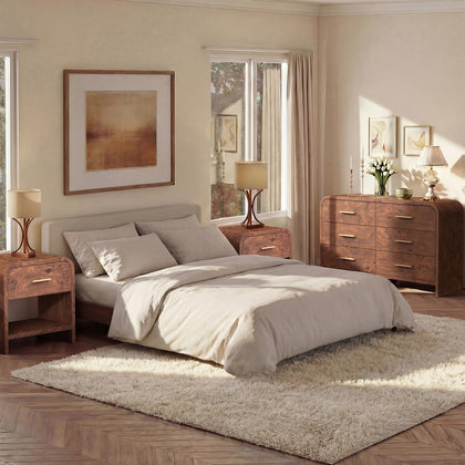 3-Piece Farmhouse Bedroom Set with Dresser & Nightstands
