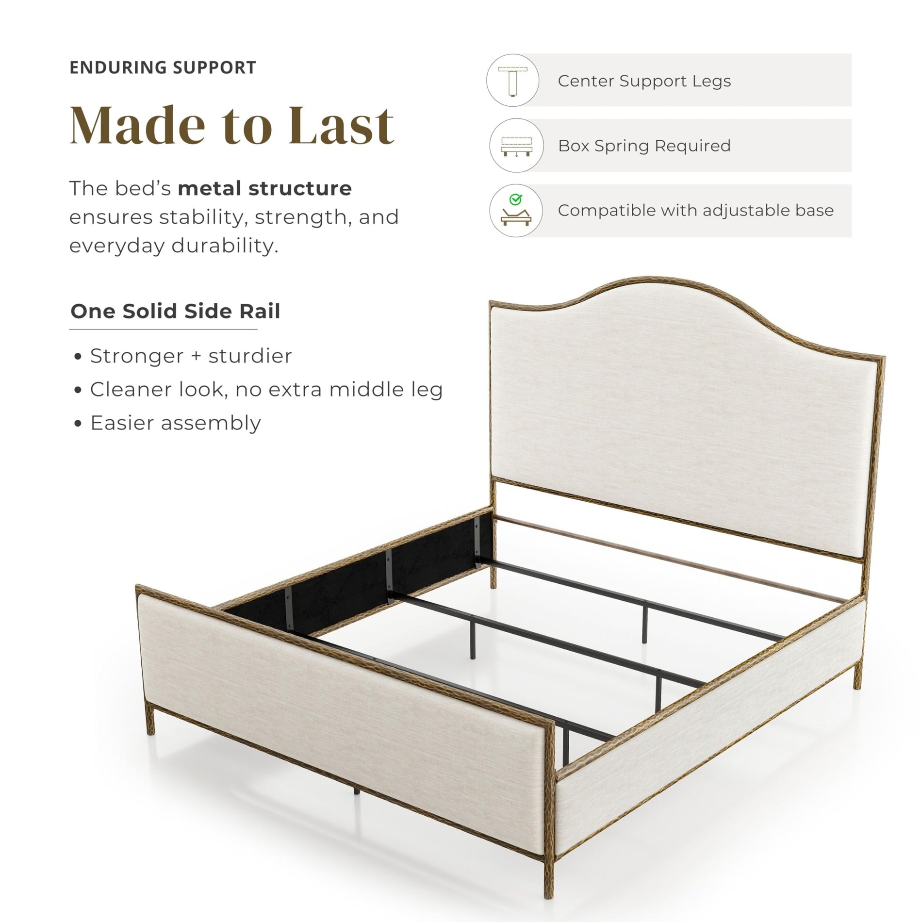 4-Piece Bedroom Set with Upholstered Bed, Bench & Nightstands
