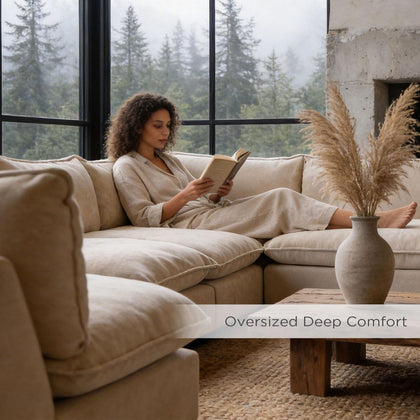 Modular Chenille Sectional Sofa with Deep Seats