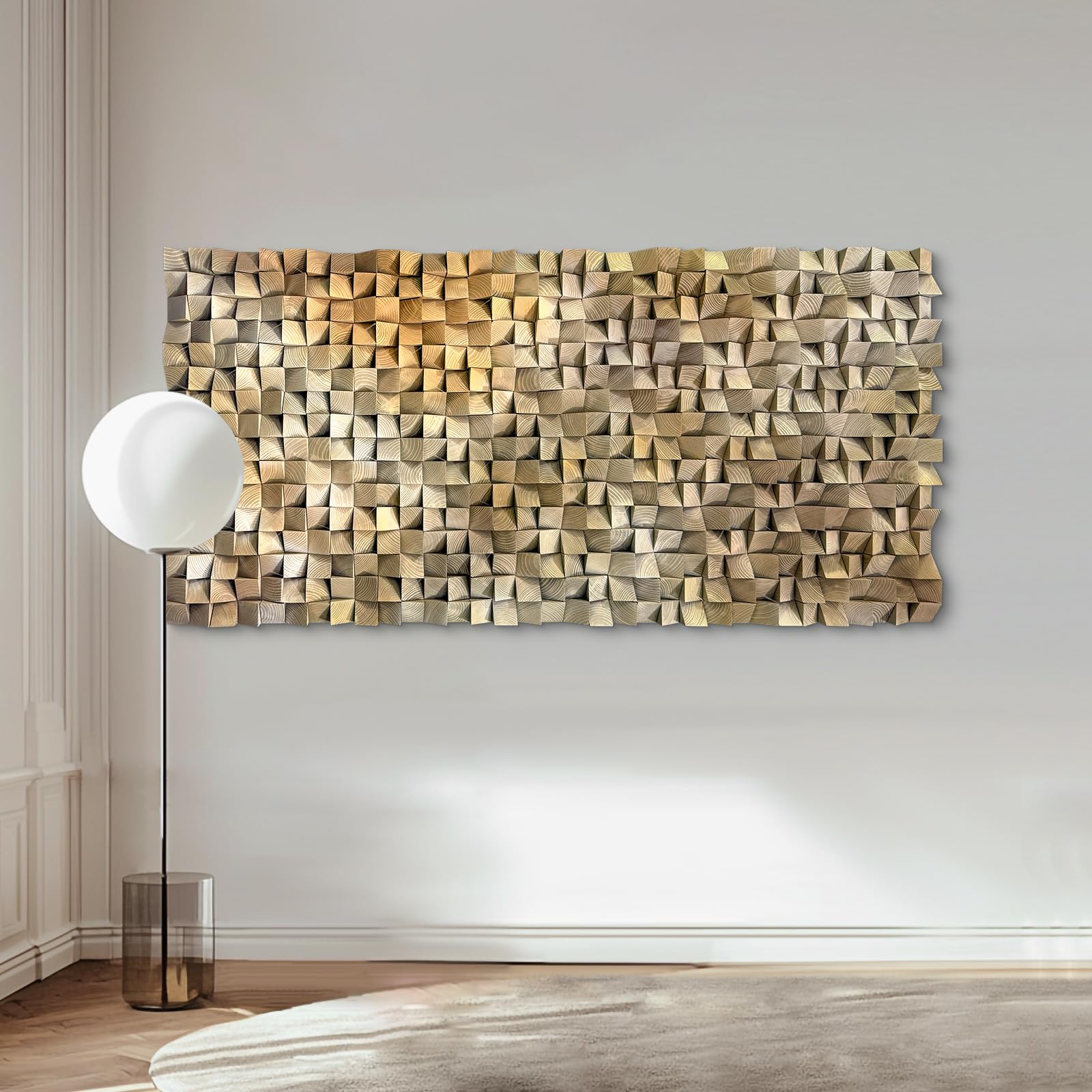 LIUZEYUE Wooden block symphony, modern minimalist wall decoration
