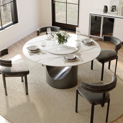 POVISON Modern Dining Table Sintered Stone Tabletop