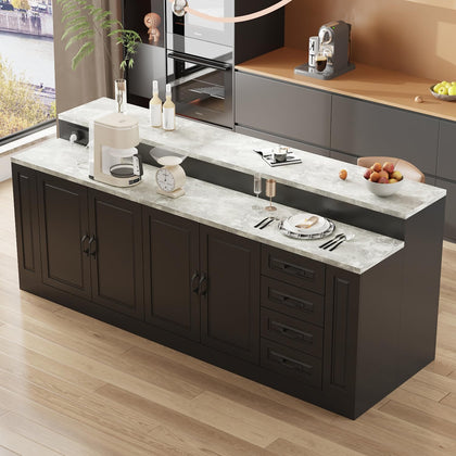 Kitchen Island with Storage & Power Outlet